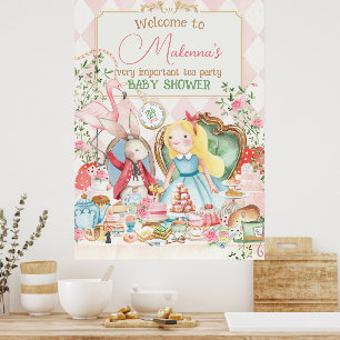 Alice Adventure Woderland Baby Showe Welcome SIgn