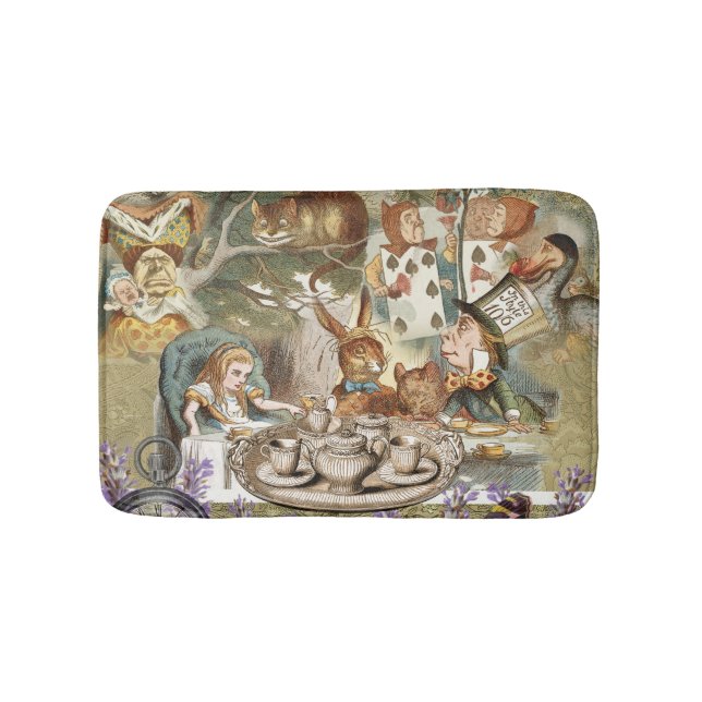 Alice Adventures Classic Wonderland Tea Party Bath Mat (Front)