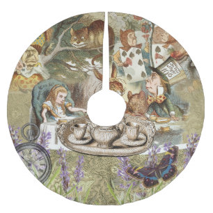 Alice Adventures Classic Wonderland Tea Party Brushed Polyester Tree Skirt