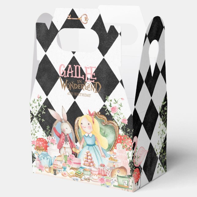 Alice Adventures in Woderland Birthday Tea Party Favor Box (Opened)