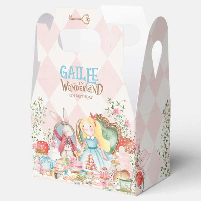 Alice Adventures in Woderland Birthday Tea Party Favor Box (Opened)