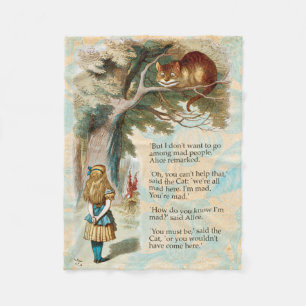 Alice Adventures in Wonderland Cheshire Cat Fleece Blanket