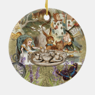 Alice Adventures in Wonderland Mad Tea Party Ceramic Ornament
