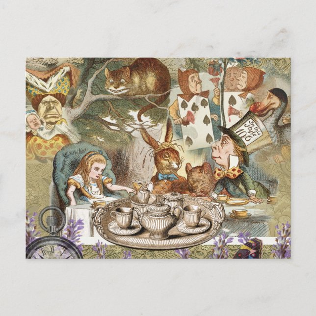 Alice Adventures in Wonderland Mad Tea Party Postcard (Front)