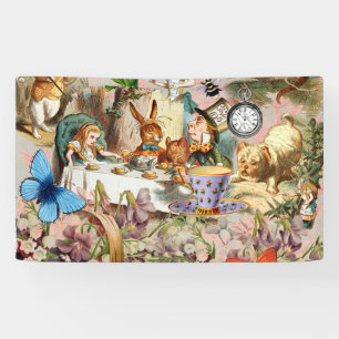 Alice Adventures in Wonderland Tea Party Art Banner