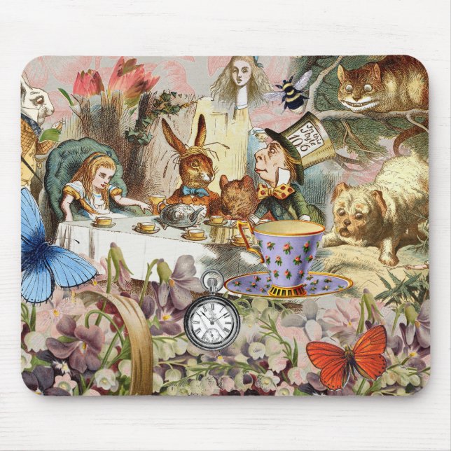 Alice Adventures in Wonderland Tea Party Art Mouse Pad (Front)