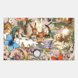 Alice Adventures in Wonderland Tea Party Art Sticker