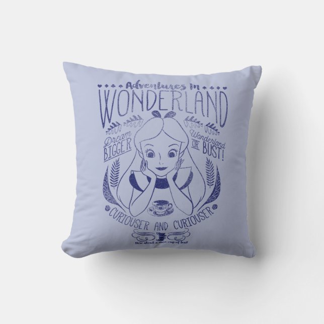 Alice | Adventures In Wonderland Throw Pillow (Front)