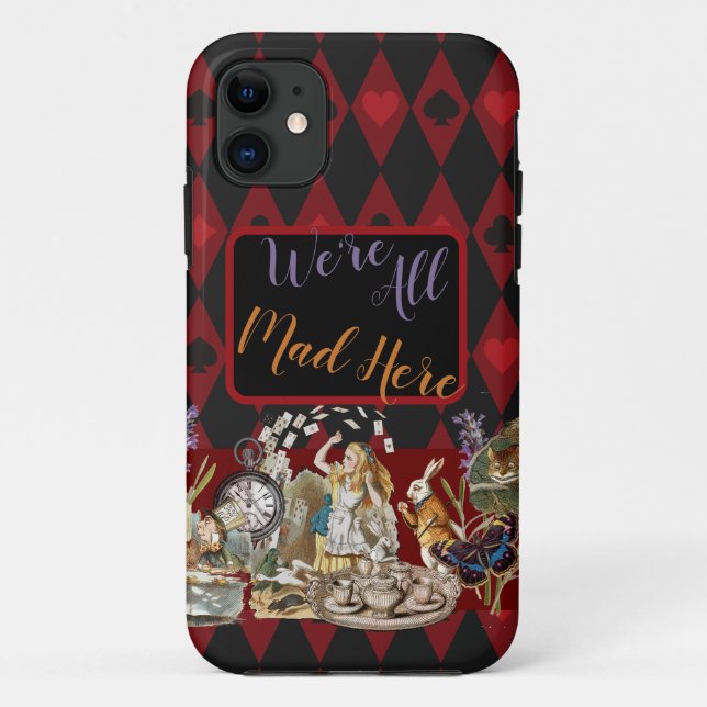 Alice Adventures with Wonderland Mad Cheshire Cat Case-Mate iPhone Case (Back)