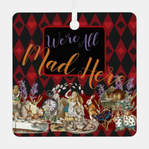 Alice Adventures with Wonderland Mad Cheshire Cat Metal Ornament