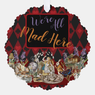 Alice Adventures with Wonderland Mad Cheshire Cat Ornament Card