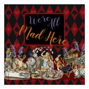 Alice Adventures with Wonderland Mad Cheshire Cat Poster