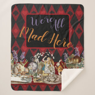 Alice Adventures with Wonderland Mad Cheshire Cat Sherpa Blanket