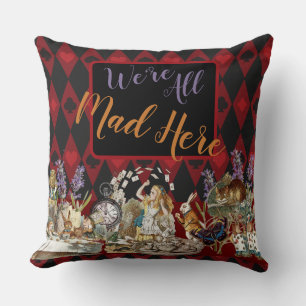 Alice Adventures with Wonderland Mad Cheshire Cat Throw Pillow