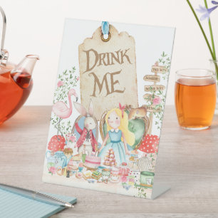Alice Adventures Woderland Birthday Drink Me Sign