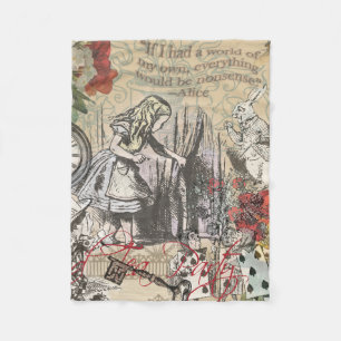 Alice Adventures Wonderland Curtain Classic Art Fleece Blanket