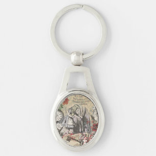 Alice Adventures Wonderland Curtain Classic Art Keychain