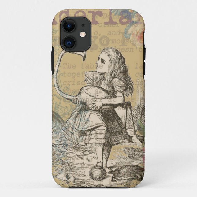 Alice Adventures Wonderland Flamingo Classic Case-Mate iPhone Case (Back)