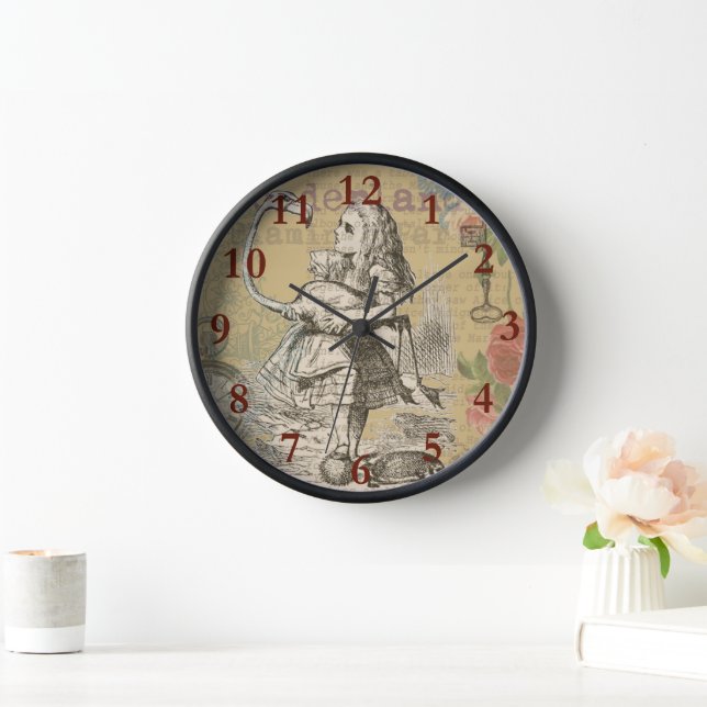 Alice Adventures Wonderland Flamingo Classic Clock (Home)