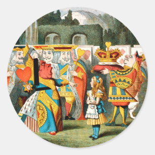 Alice Adventures Wonderland Queen of Hearts Classic Round Sticker