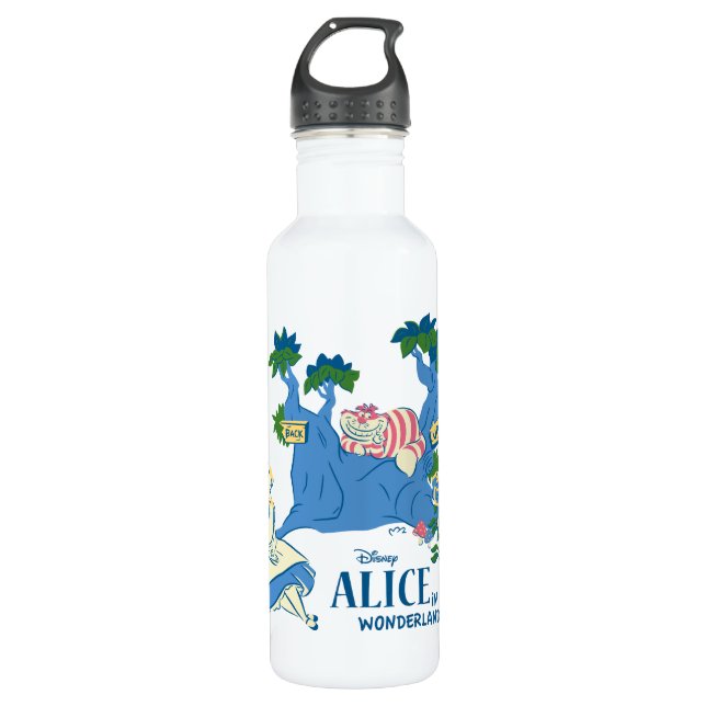 Alice and Cheshire Cat 710 Ml Water Bottle (Front)