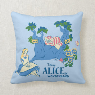 Alice and Cheshire Cat Throw Pillow