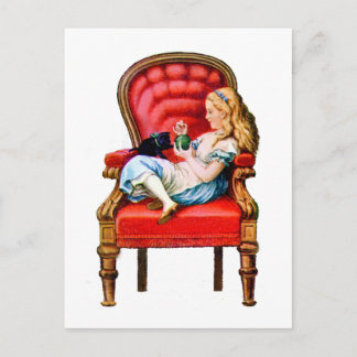 Alice and Dinah from Through The Looking Glass Postcard