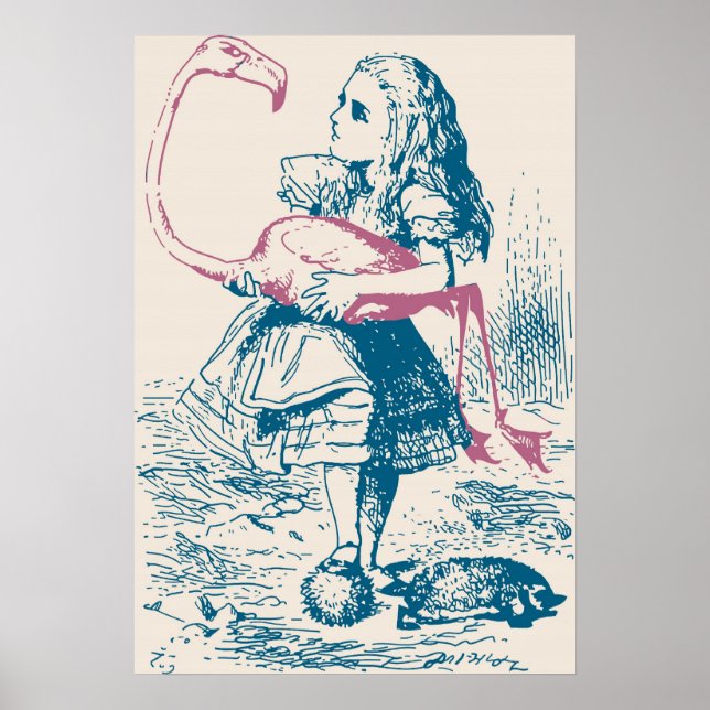 Alice And Flamingo Croquet Mallet Poster (Front)