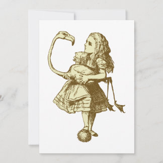 Alice and Flamingo Inked Sepia