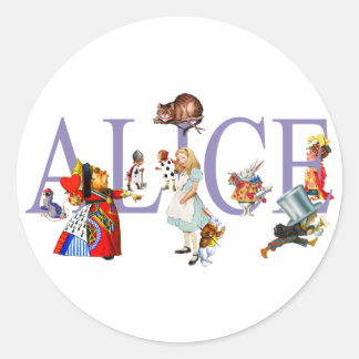 ALICE AND FRIENDS IN WONDERLAND CLASSIC ROUND STICKER