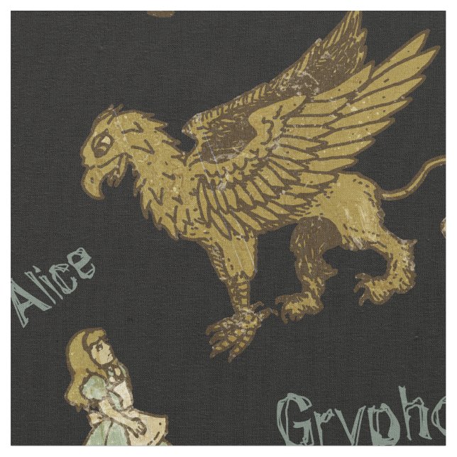 Alice And Gryphon Fabric (Close Up)