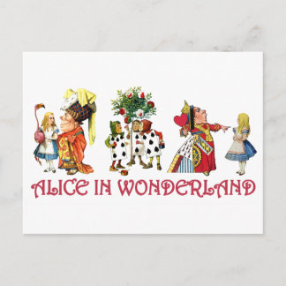 ALICE AND HER FRIENDS FROM WONDERLAND POSTCARD