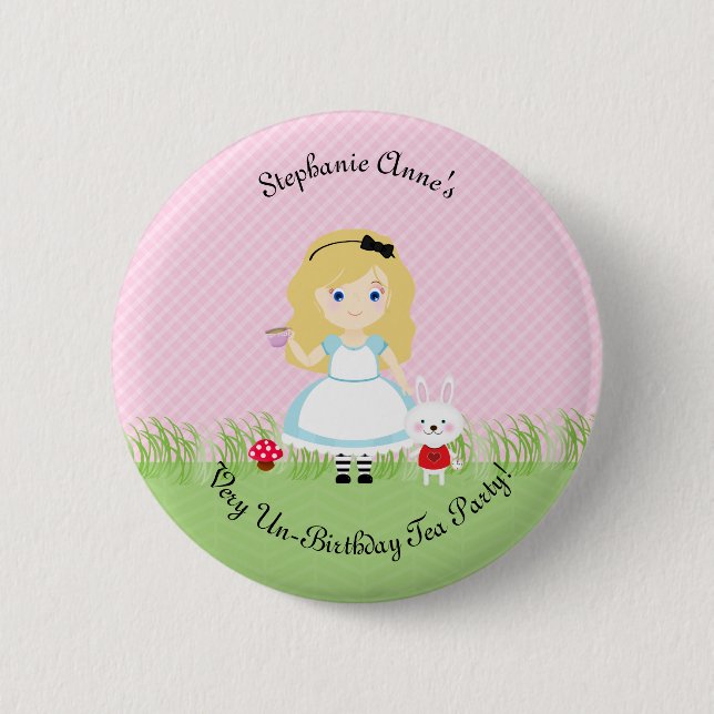Alice and Her Tea Party 2 Inch Round Button (Front)