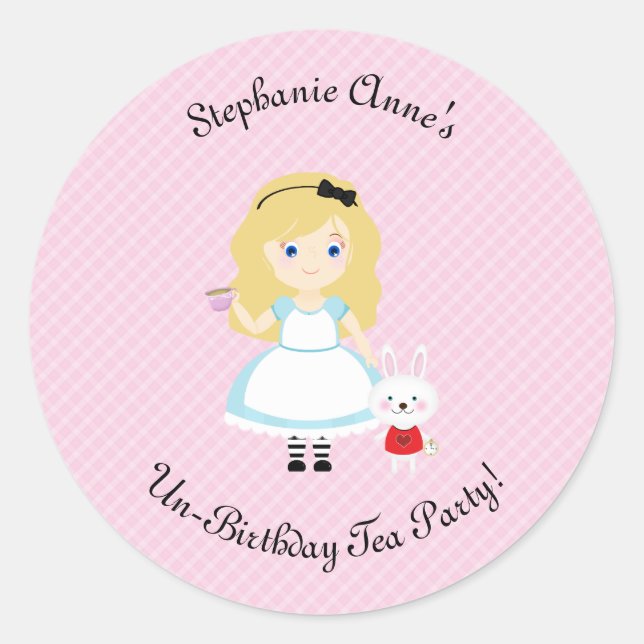 Alice and Her Tea Party Classic Round Sticker (Front)