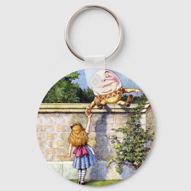 Alice and Humpty Dumpty in Wonderland Keychain (Front)