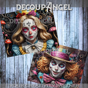 Alice and Mad Hatter Decoupage Tissue Paper