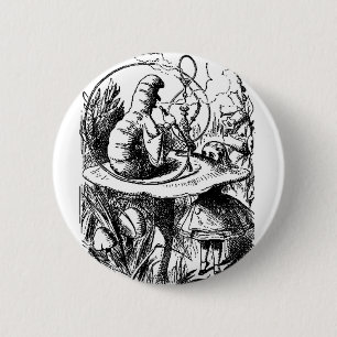 Alice and the Caterpillar 2 Inch Round Button