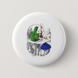 Alice and the Caterpillar 2 Inch Round Button