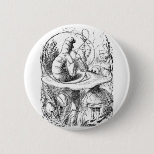 Alice and the Caterpillar 2 Inch Round Button
