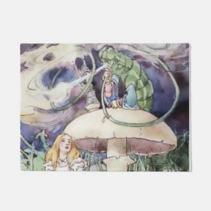 “Alice and the Caterpillar” by Alice B Woodwar Doormat