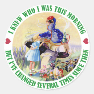 ALICE AND THE CATERPILLAR CLASSIC ROUND STICKER