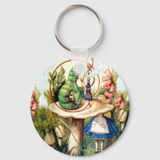 Alice and the Caterpillar in Wonderland Keychain