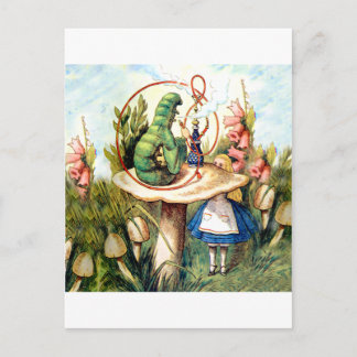 Alice and the Caterpillar in Wonderland Postcard