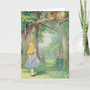 Alice and the Cheshire Cat Card