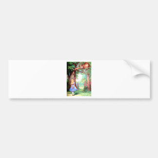 Alice and The Cheshire Cat in Wonderland Bumper Sticker