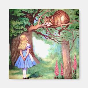 Alice and the Cheshire Cat in Wonderland Magnet