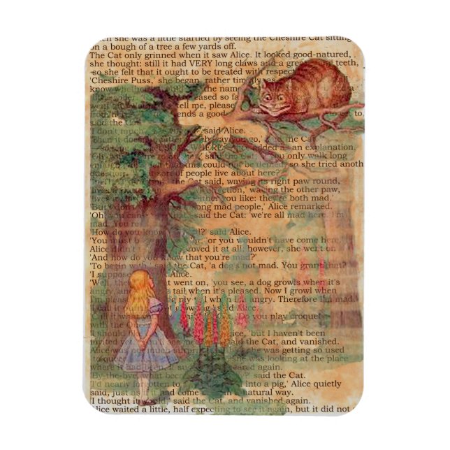 Alice and the Cheshire Cat Magnet (Vertical)