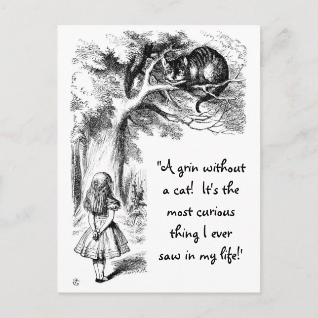 Alice and the Cheshire Cat Postcard (Front)