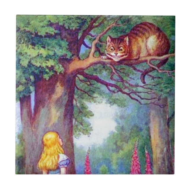 Alice and the Cheshire Cat Tile (Front)