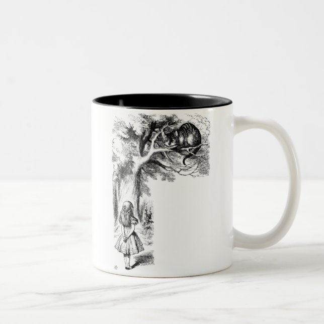 Alice and the Cheshire Cat Two-Tone Coffee Mug (Right)